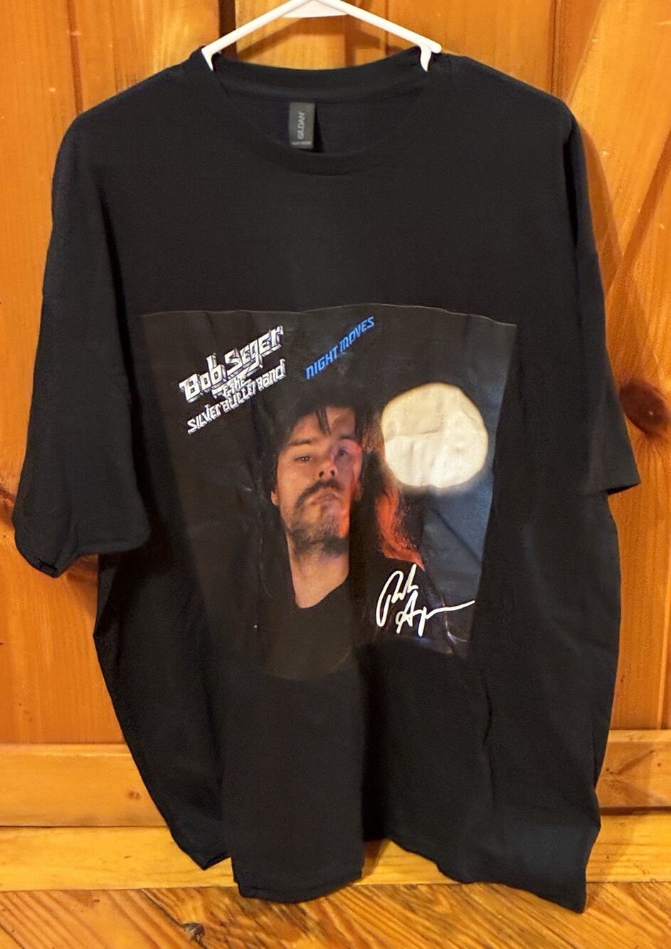 Bob Segar and Silver Bullet Ban Night Move Black T shirt Size 2XL Jen8925